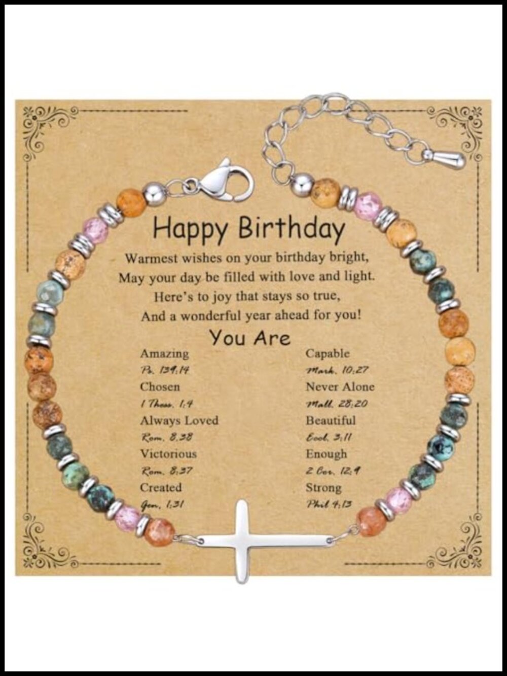 Womens Cross Bracelet 316L Stainless Steel Link Religious Gift